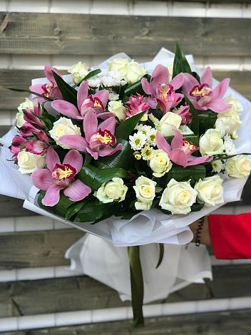 Букет цветов из: Розы и Хризантемы в Рудне Смоленской области