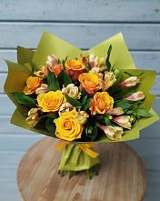 Букет цветов из:  Альстромерии и Розы #REPLACE_PRED# Рудне Смоленской области