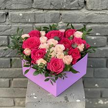 Цветочная композиция из Розы в коробке в Рудне Смоленской области
