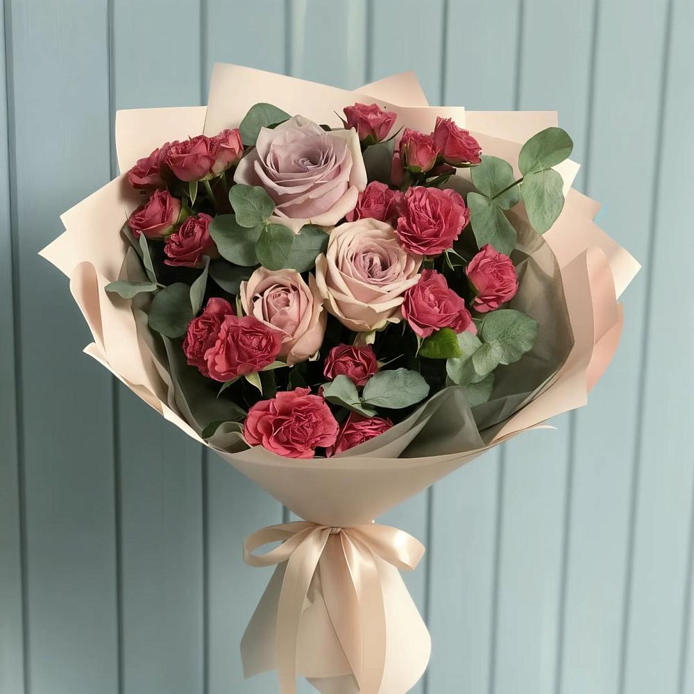Букет цветов из: Гвоздики и Розы в Рудне Смоленской области
