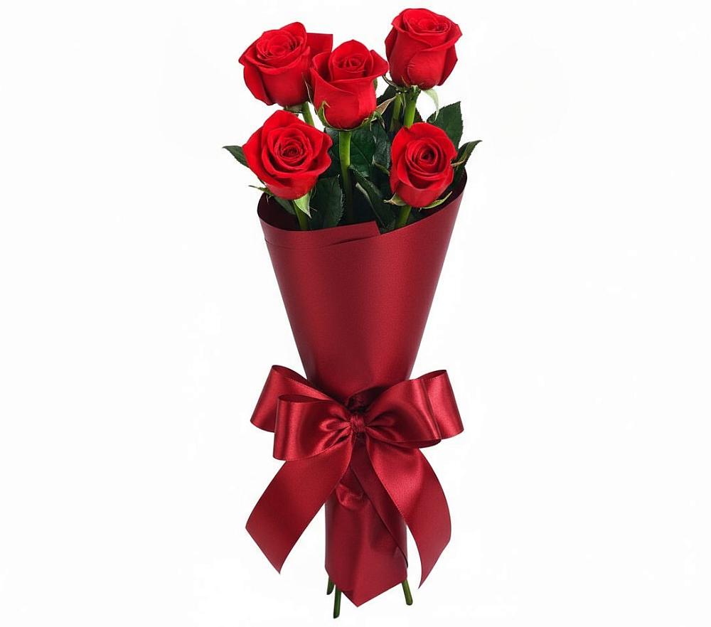 Букет 5 Красных роз Эдлесс Лав в Рудне Смоленской области