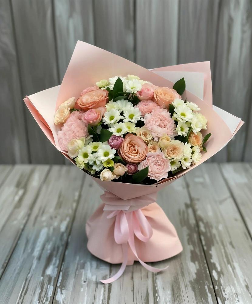 Букет цветов из: Гвоздики, Розы и Хризантемы в Рудне Смоленской области