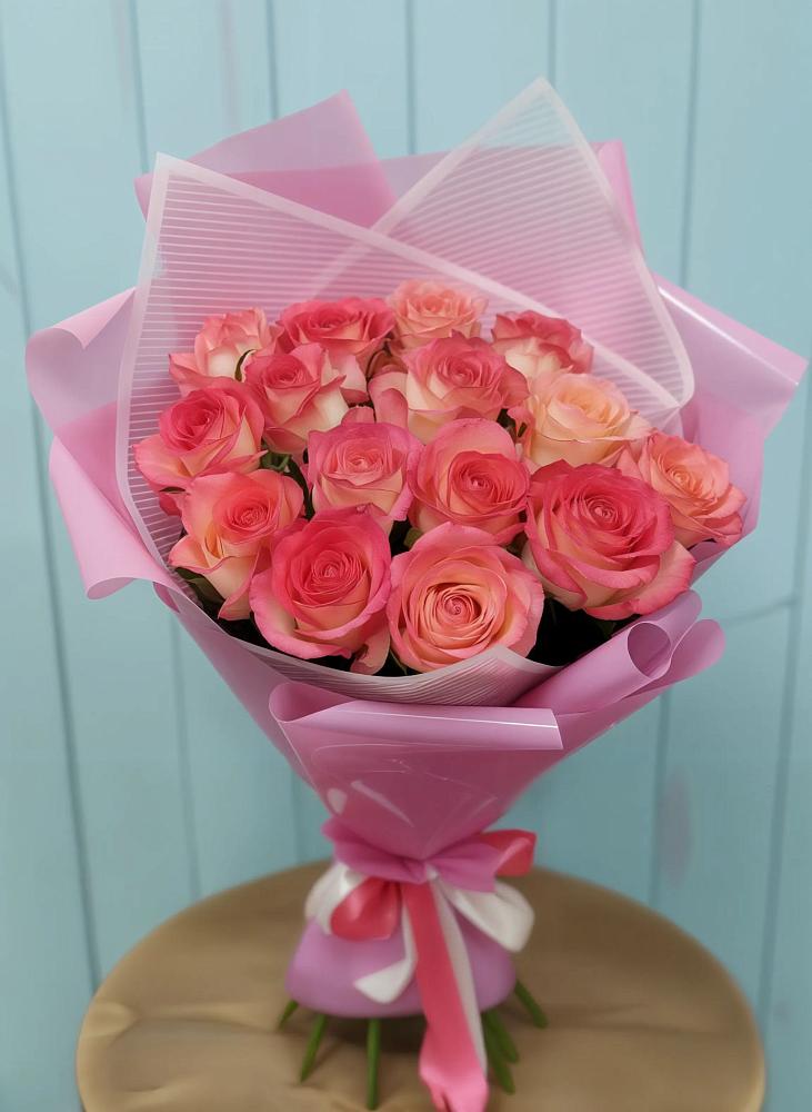 Букет 15 Розовых роз Равель в Рудне Смоленской области