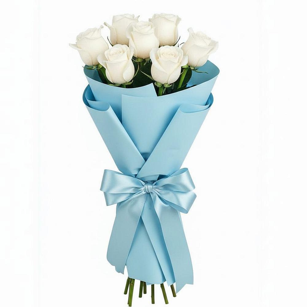 Букет 7 белых роз Проуд в Рудне Смоленской области