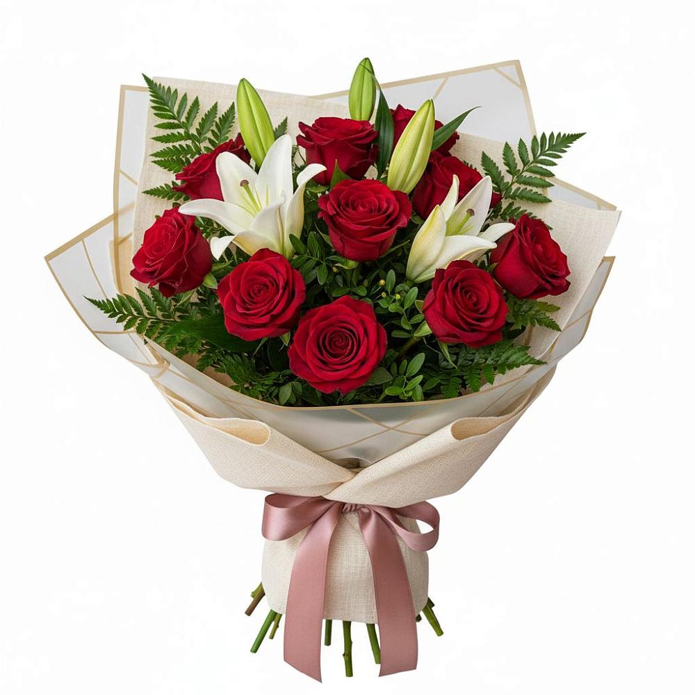 Букет цветов из: Лилии и Розы в Рудне Смоленской области