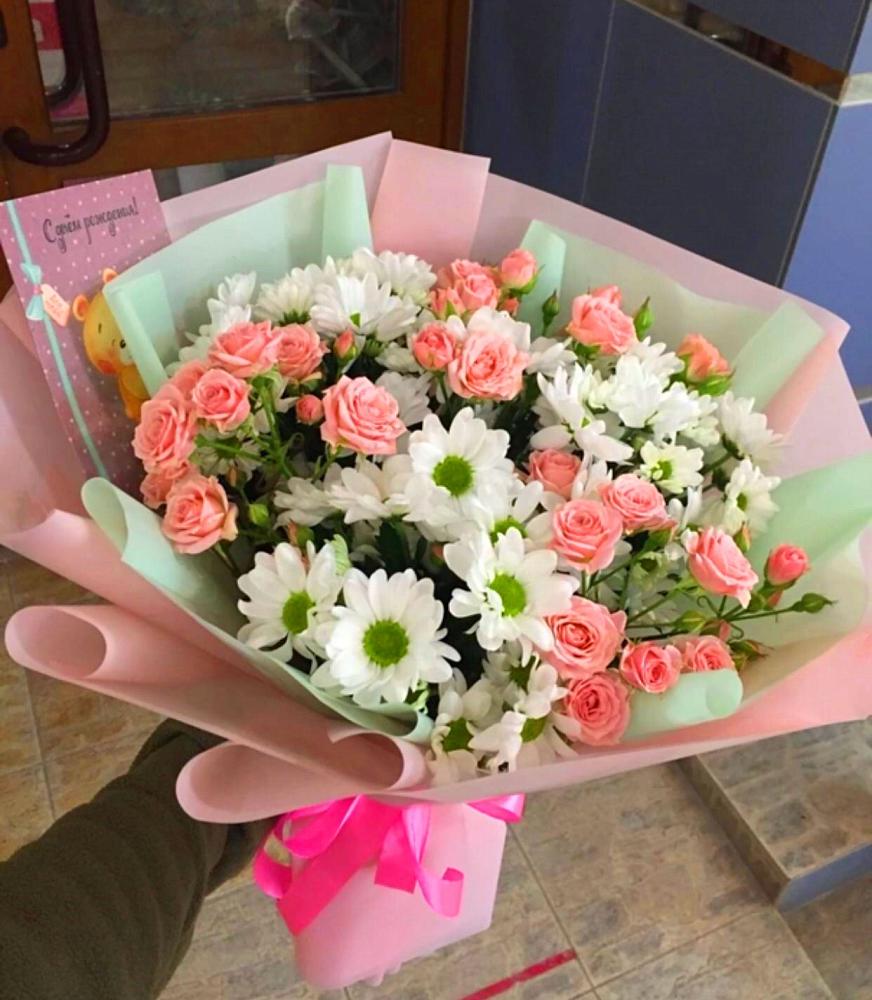 Букет цветов из: Розы и Хризантемы в Рудне Смоленской области