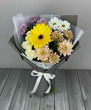 Букет цветов из:  Розы, Герберы и Хризантемы в Рудне Смоленской области