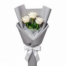 Букет 3 белые розы #REPLACE_PRED# Рудне Смоленской области