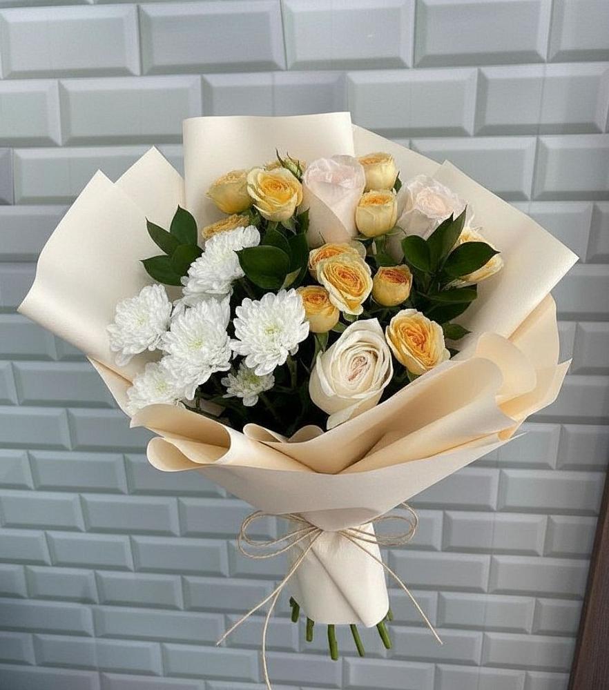 Букет цветов из: Розы и Хризантемы в Рудне Смоленской области