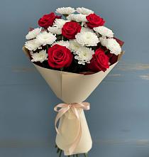 Букет цветов из:  Розы и Хризантемы в Рудне Смоленской области