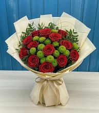 Букет цветов из:  Розы и Хризантемы в Рудне Смоленской области