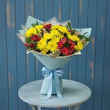 Букет цветов из:  Альстромерии и Хризантемы в Рудне Смоленской области