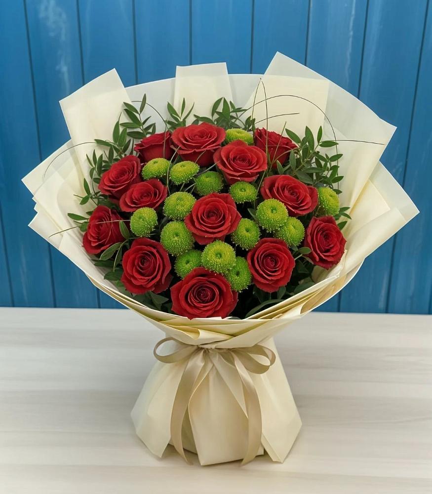 Букет цветов из: Розы и Хризантемы в Рудне Смоленской области